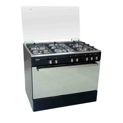 Cocina Benno 90-BM Negra – 90 cm, 5 Hornillas a Gas