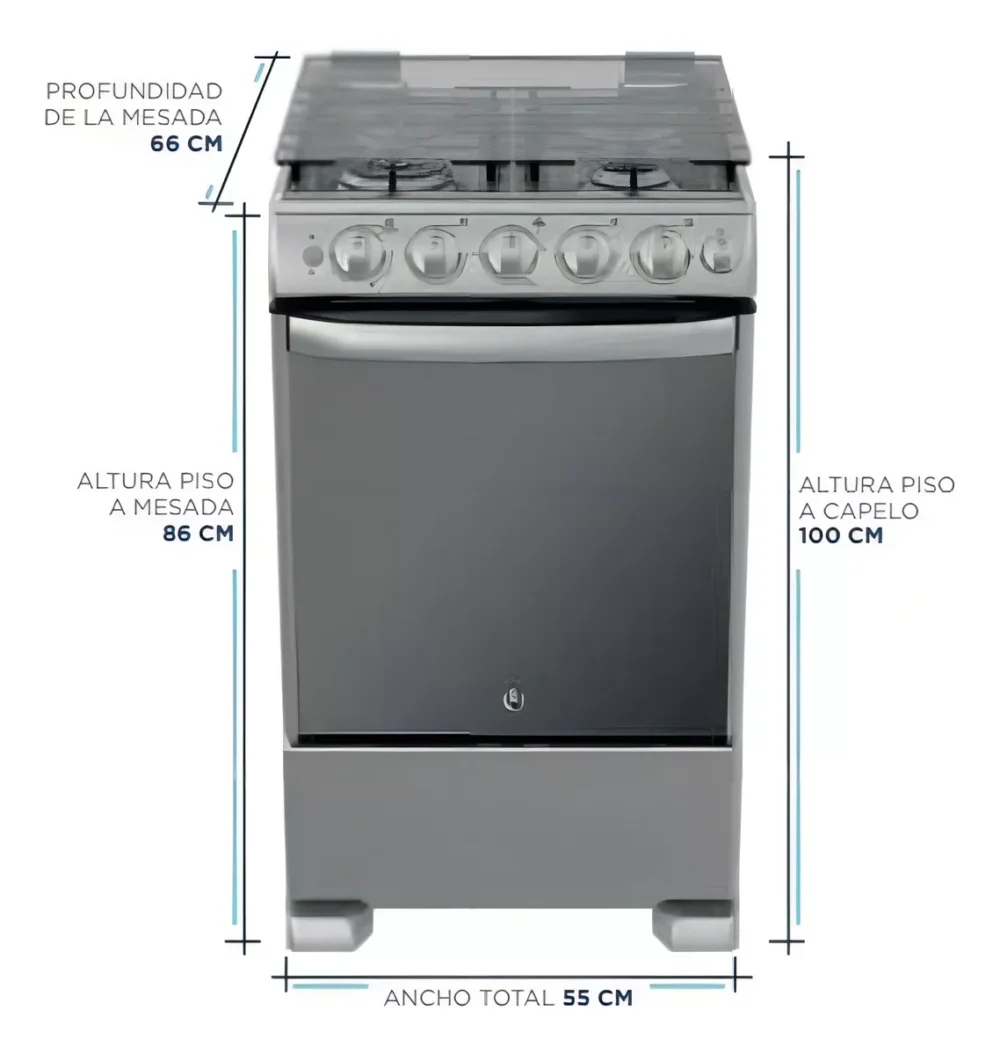 Cocina General Electric Appliances CG756I Color Inoxidable, 4 Hornallas - Imagen 4