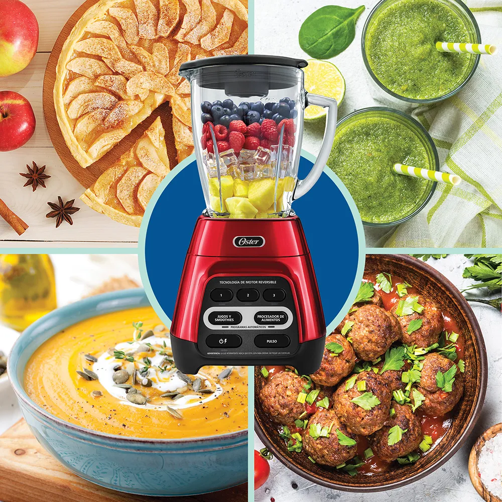 LICUADORA VASO VIDRIO AUTOREVERSIBLE 3 VELOCIDADES NEGRO OSTER BLSTPYG-1310-RGB - Imagen 12