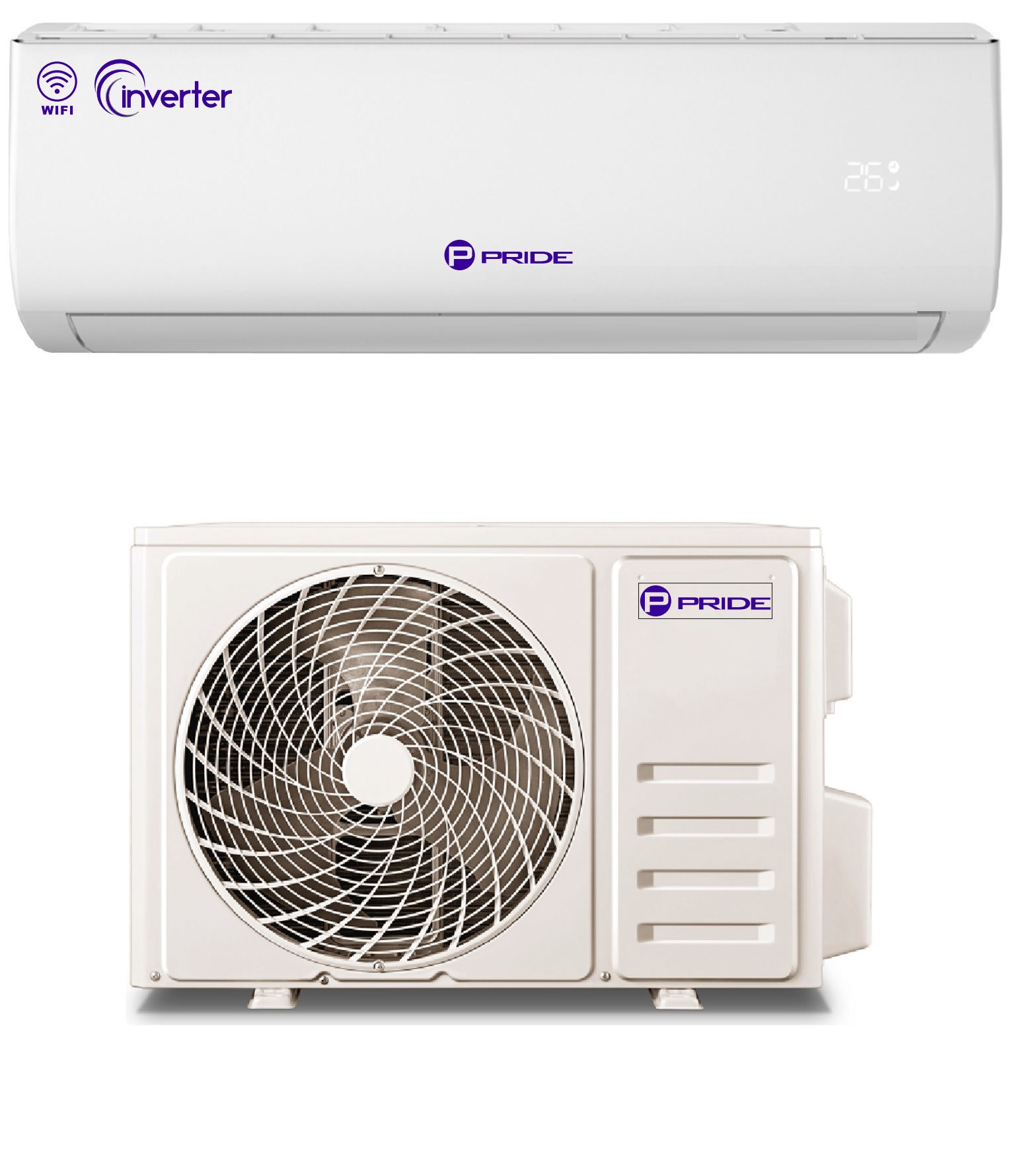 AIRE ACONDICIONADO SPLIT 12000 BTU INVERTER BLANCO PRIDE AC-12RHBSE-INV-R32